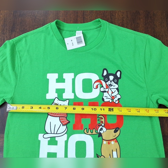 NWT Pet Lover Ho Ho Ho Christmas Holiday Women's Graphic T-Shirt , Size Medium - Picture 4 of 5